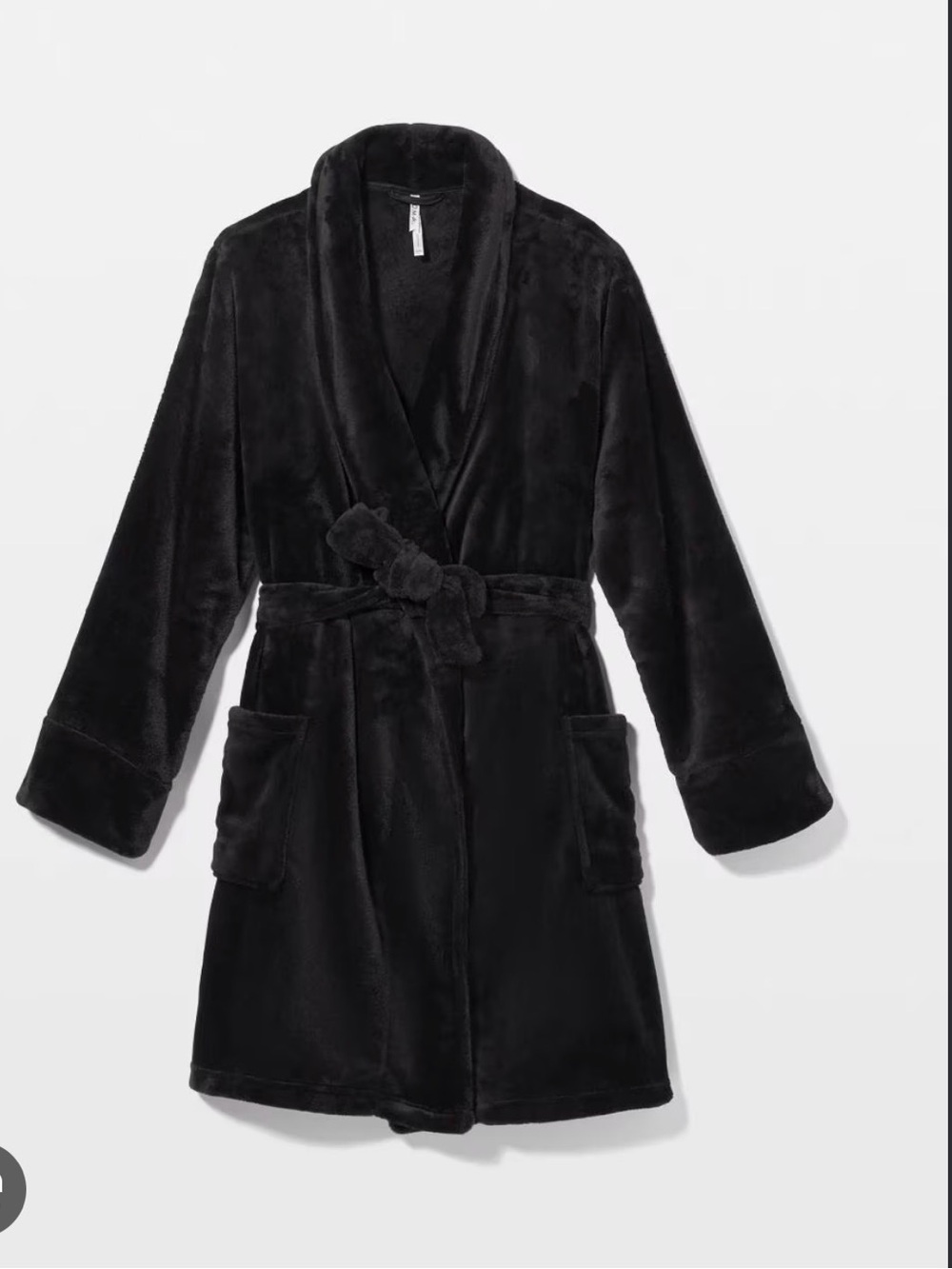 Soma Black Plush Wrap Robe with Belt-sold out online